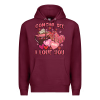 Burgundy concha see te amo  i love you Premium Hoodie - MaliasSmallBusiness