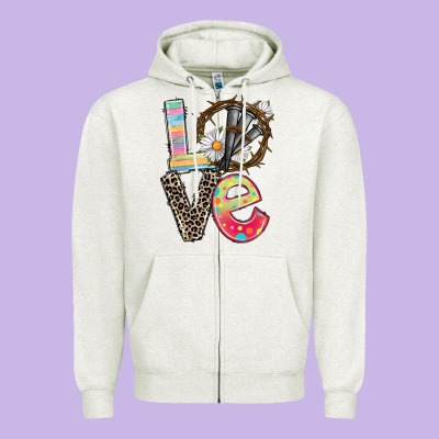 Love Crown Of Thorns Easter Day Zipper Hoodie Designed By Cowgirlartshop