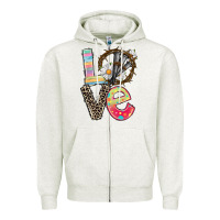 Oatmeal Heather Love crown of thorns Easter Day Zipper Hoodie - CowGirlArtShop