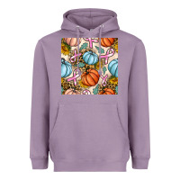 Lavender breast cancer awareness with pumpkin and leopard seamless pattern Heavyweight Hoodie - BundleAndBundleShop