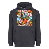 Smoke breast cancer awareness with pumpkin and leopard seamless pattern Heavyweight Hoodie - BundleAndBundleShop