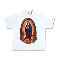 White Our Lady Of Guadalupe Urban Heavy Tee - RanaPortraitStore