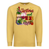 Antique Gold Christmas and wine Premium Sweatshirt - AdoDesignShop