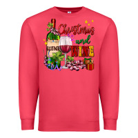 Cardinal Christmas and wine Premium Sweatshirt - AdoDesignShop