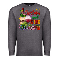 Charcoal Heather Christmas and wine Premium Sweatshirt - AdoDesignShop