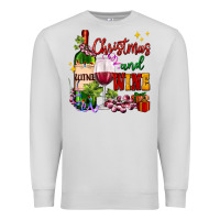 Dove Grey Christmas and wine Premium Sweatshirt - AdoDesignShop