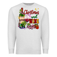 Oatmeal Heather Christmas and wine Premium Sweatshirt - AdoDesignShop