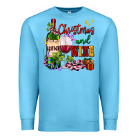 Ocean Blue Christmas and wine Premium Sweatshirt - AdoDesignShop