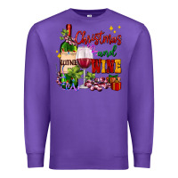 Purple Christmas and wine Premium Sweatshirt - AdoDesignShop