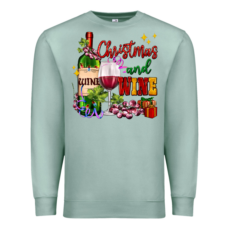 Christmas And Wine Premium Sweatshirt by AdoDesignShop | Teevron