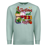 Seafoam Christmas and wine Premium Sweatshirt - AdoDesignShop