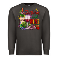 Smoke Christmas and wine Premium Sweatshirt - AdoDesignShop