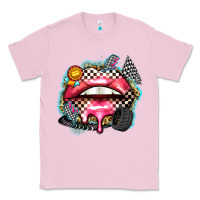 Bubblegum Pink race lips Classic Tee - Zillion Design Studio