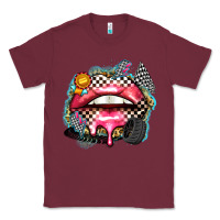Burgundy race lips Classic Tee - Zillion Design Studio