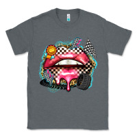 Charcoal Heather race lips Classic Tee - Zillion Design Studio