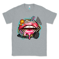 Heather Grey race lips Classic Tee - Zillion Design Studio