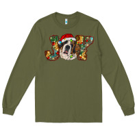 Army Green Saint Bernard Christmas joy, Long Sleeve Tee - RanaPortraitStore