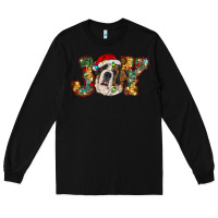 Black Saint Bernard Christmas joy, Long Sleeve Tee - RanaPortraitStore
