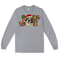 Heather Grey Saint Bernard Christmas joy, Long Sleeve Tee - RanaPortraitStore