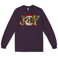 Plum Saint Bernard Christmas joy, Long Sleeve Tee - RanaPortraitStore
