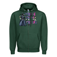 Sports Green people give me the creeps Zipper Hoodie - CowhideDigitalArt