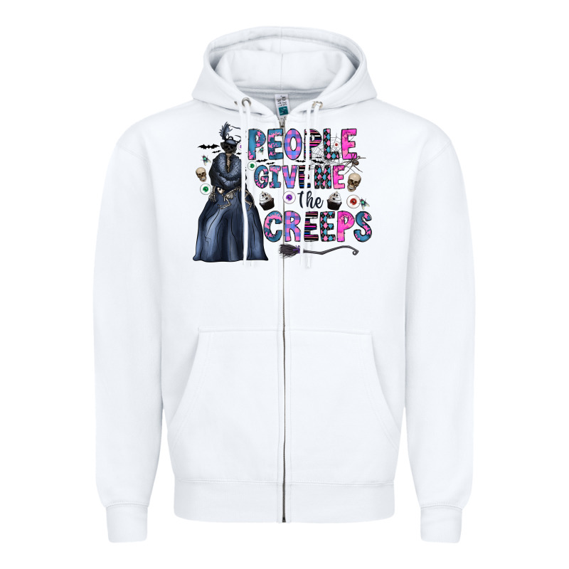 People Give Me The Creeps Zipper Hoodie by CowhideDigitalArt | Teevron