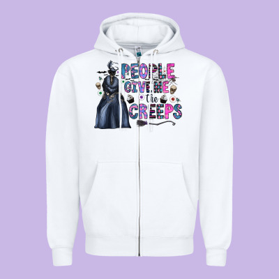 People Give Me The Creeps Zipper Hoodie Designed By Cowhidedigitalart