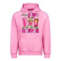 Fuchsia Pink dear santa just bring coffee Urban Hoodie - MaliasSmallBusiness