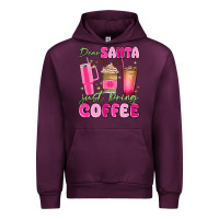 Mauve Wine dear santa just bring coffee Urban Hoodie - MaliasSmallBusiness