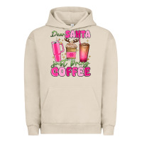 Pigment French Oak dear santa just bring coffee Urban Hoodie - MaliasSmallBusiness