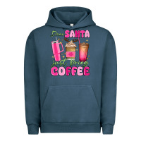 Pigment Midnight Navy dear santa just bring coffee Urban Hoodie - MaliasSmallBusiness