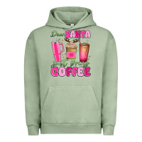 Pigment Oil Green dear santa just bring coffee Urban Hoodie - MaliasSmallBusiness