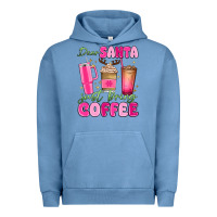 Pigment Pebble Blue dear santa just bring coffee Urban Hoodie - MaliasSmallBusiness