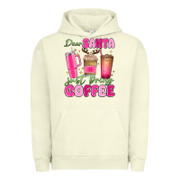 Pigment Pistachio dear santa just bring coffee Urban Hoodie - MaliasSmallBusiness