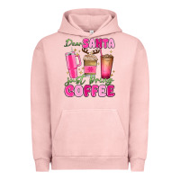 Pigment Salmon dear santa just bring coffee Urban Hoodie - MaliasSmallBusiness