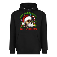 Black When You're Dead Inside But It's Christmas Hippie Skeleton Santa Heavyweight Hoodie - Artiststas