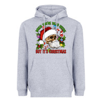 Heather Grey When You're Dead Inside But It's Christmas Hippie Skeleton Santa Heavyweight Hoodie - Artiststas