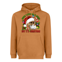 Meerkat When You're Dead Inside But It's Christmas Hippie Skeleton Santa Heavyweight Hoodie - Artiststas