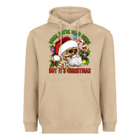 Mushroom When You're Dead Inside But It's Christmas Hippie Skeleton Santa Heavyweight Hoodie - Artiststas
