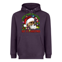 Plum When You're Dead Inside But It's Christmas Hippie Skeleton Santa Heavyweight Hoodie - Artiststas
