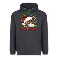 When You're Dead Inside But It's Christmas Hippie Skeleton Santa Heavyweight Hoodie | Teevron