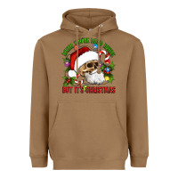 Toasted Coconut When You're Dead Inside But It's Christmas Hippie Skeleton Santa Heavyweight Hoodie - Artiststas