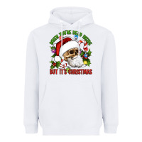 White When You're Dead Inside But It's Christmas Hippie Skeleton Santa Heavyweight Hoodie - Artiststas