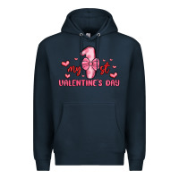 Navy my first valentines day Premium Hoodie - MaliasSmallBusiness