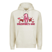 Oatmeal Heather my first valentines day Premium Hoodie - MaliasSmallBusiness