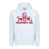 White my first valentines day Premium Hoodie - MaliasSmallBusiness