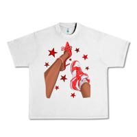 Lunar Rock Bright Red Afro Girl Sneakers and Heels Urban Heavy Tee - texasbilliewilder