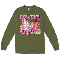 Army Green cowgirl summer Long Sleeve Tee - texasbilliewilder