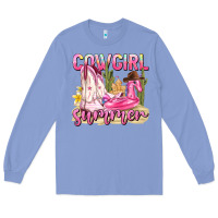 Colony Blue cowgirl summer Long Sleeve Tee - texasbilliewilder