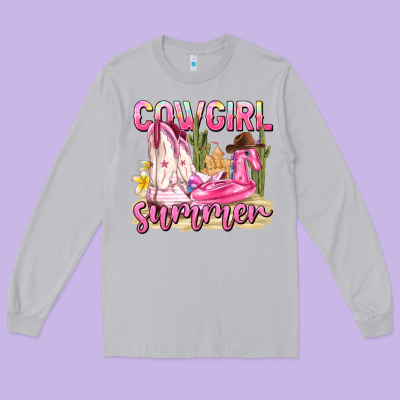 Cowgirl Summer Long Sleeve Tee Designed By Texasbilliewilder